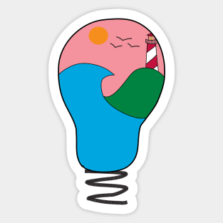 Sunset in a Lightbulb Sticker